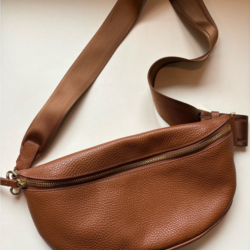 Quince Tan Leather Crossbody Bag